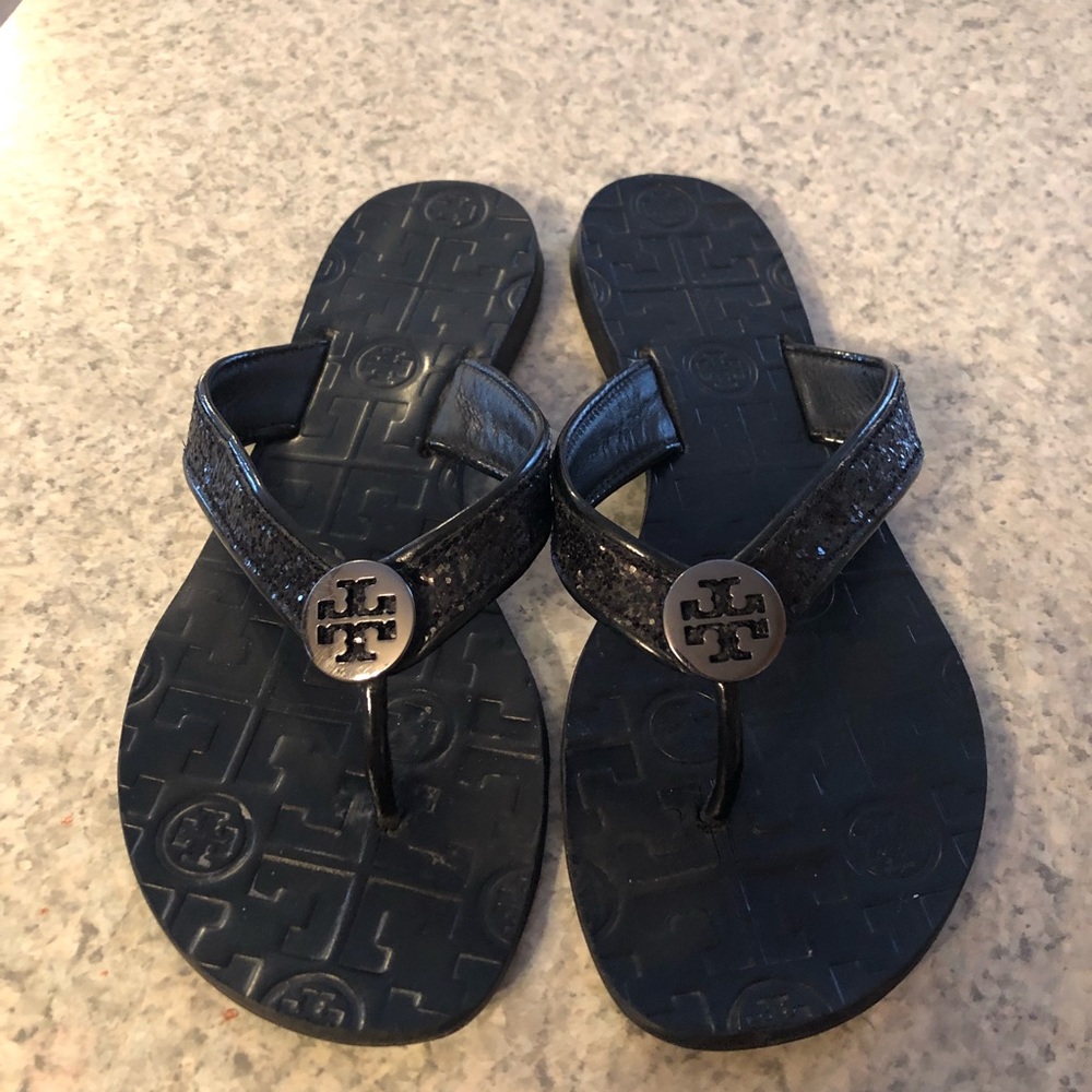 2 Pairs Of Tory Burch Thora Sandals both size 5.